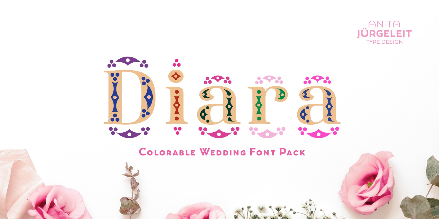 Пример шрифта Diara
